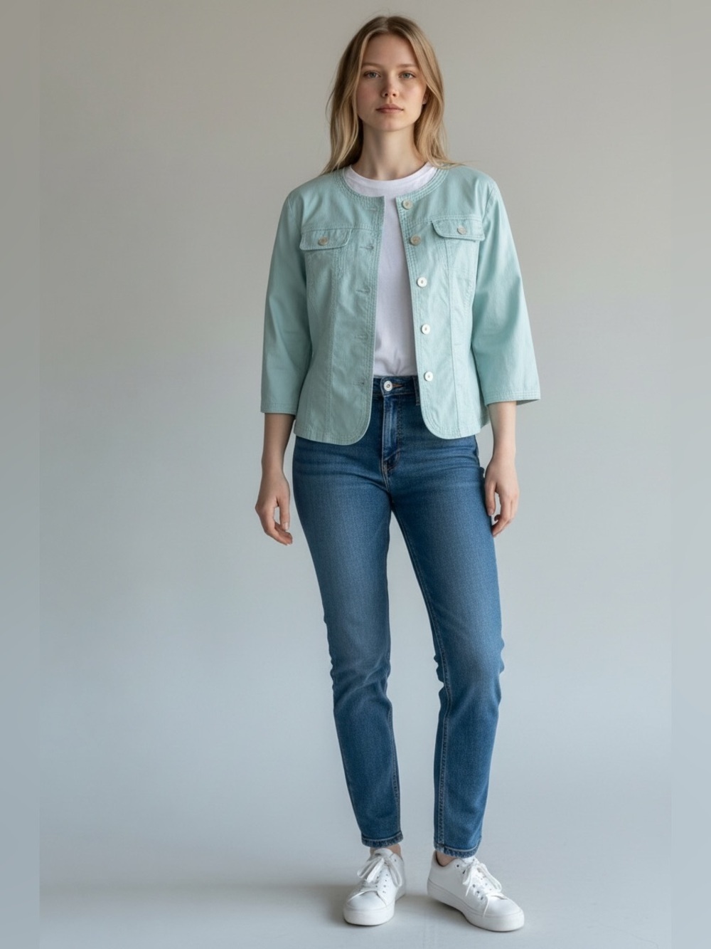 Ruby Rd. Mint Green Jacket (16W) - Picture 6 of 8
